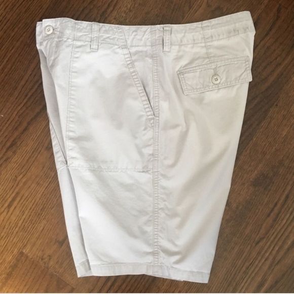 Khaki Mens Flat Front Shorts Size 34 - Picture 4 of 8